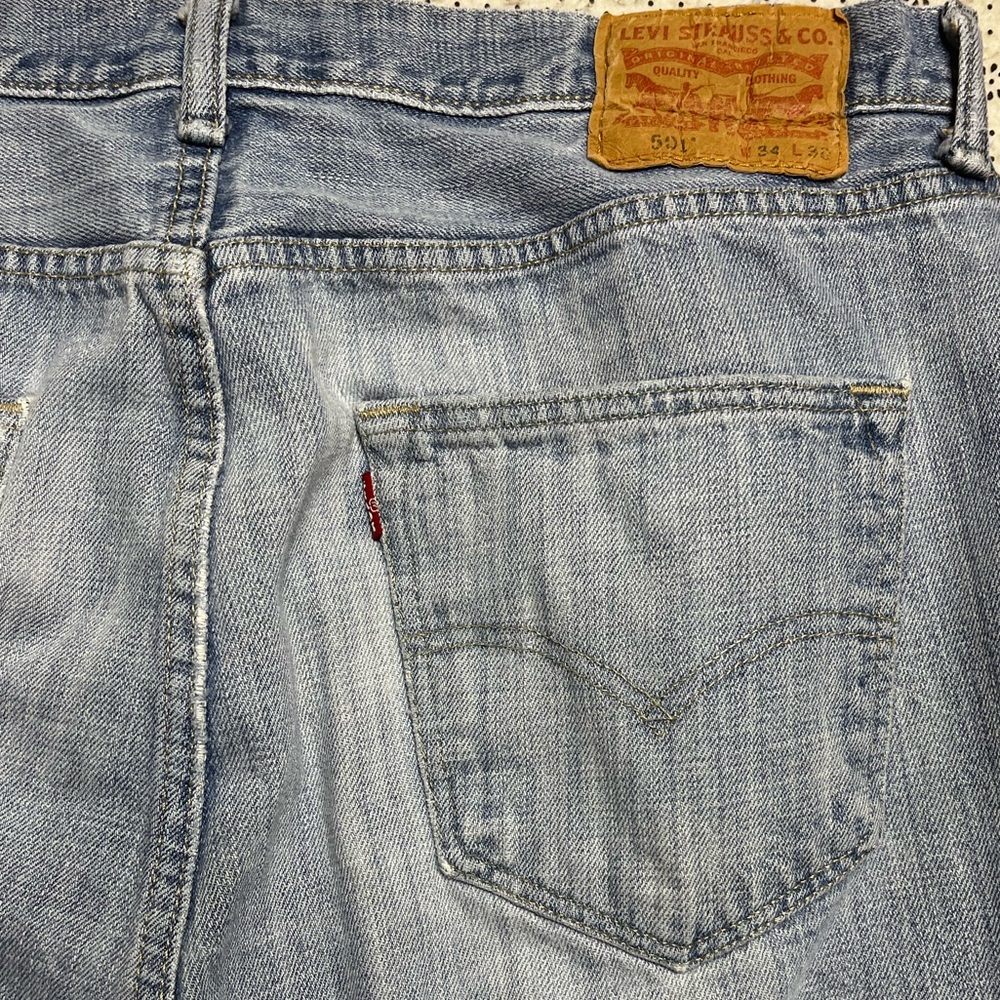 Levi 501 34x30 Red Tab Fly Zipper